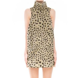 C/meo animal print dress with high neck